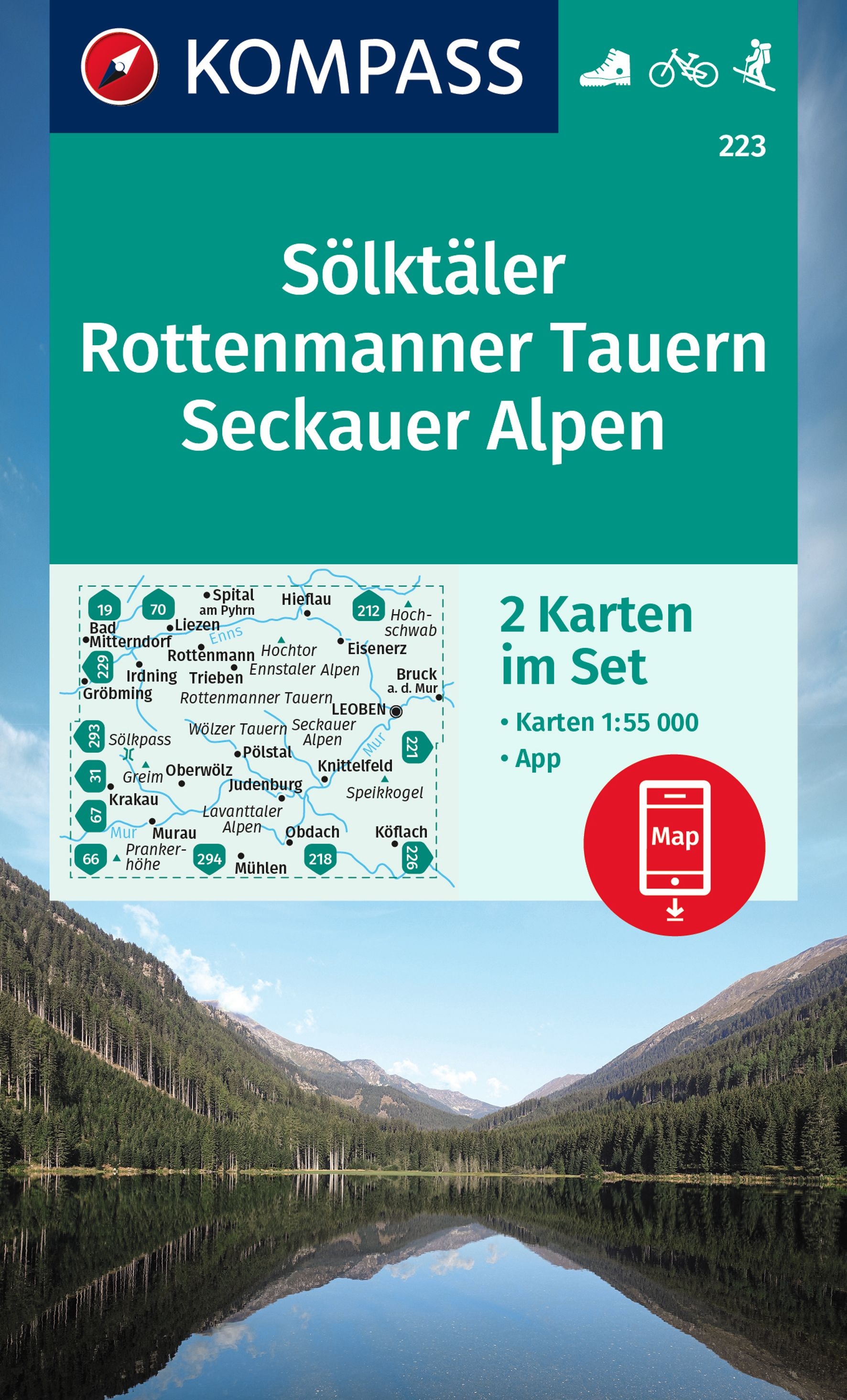 Online bestellen: Wandelkaart 223 Sölktäler - Rottenmanner Tauern - Seckauer Alpen | Kompass