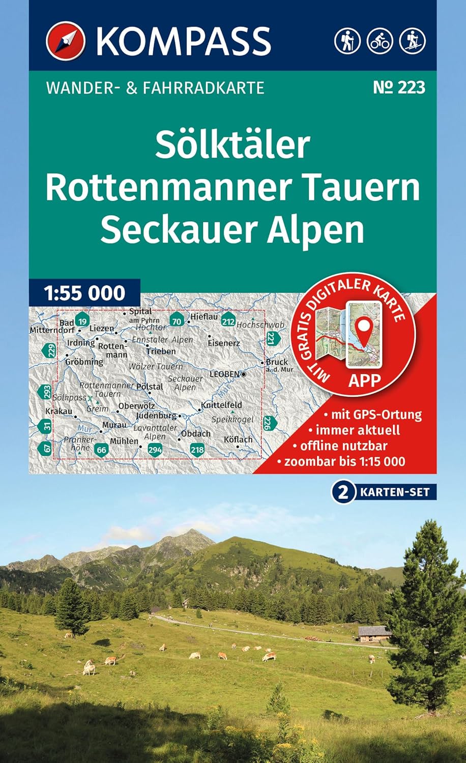 Wandelkaart 223 Sölktäler - Rottenmanner Tauern - Seckauer Alpen | Kom