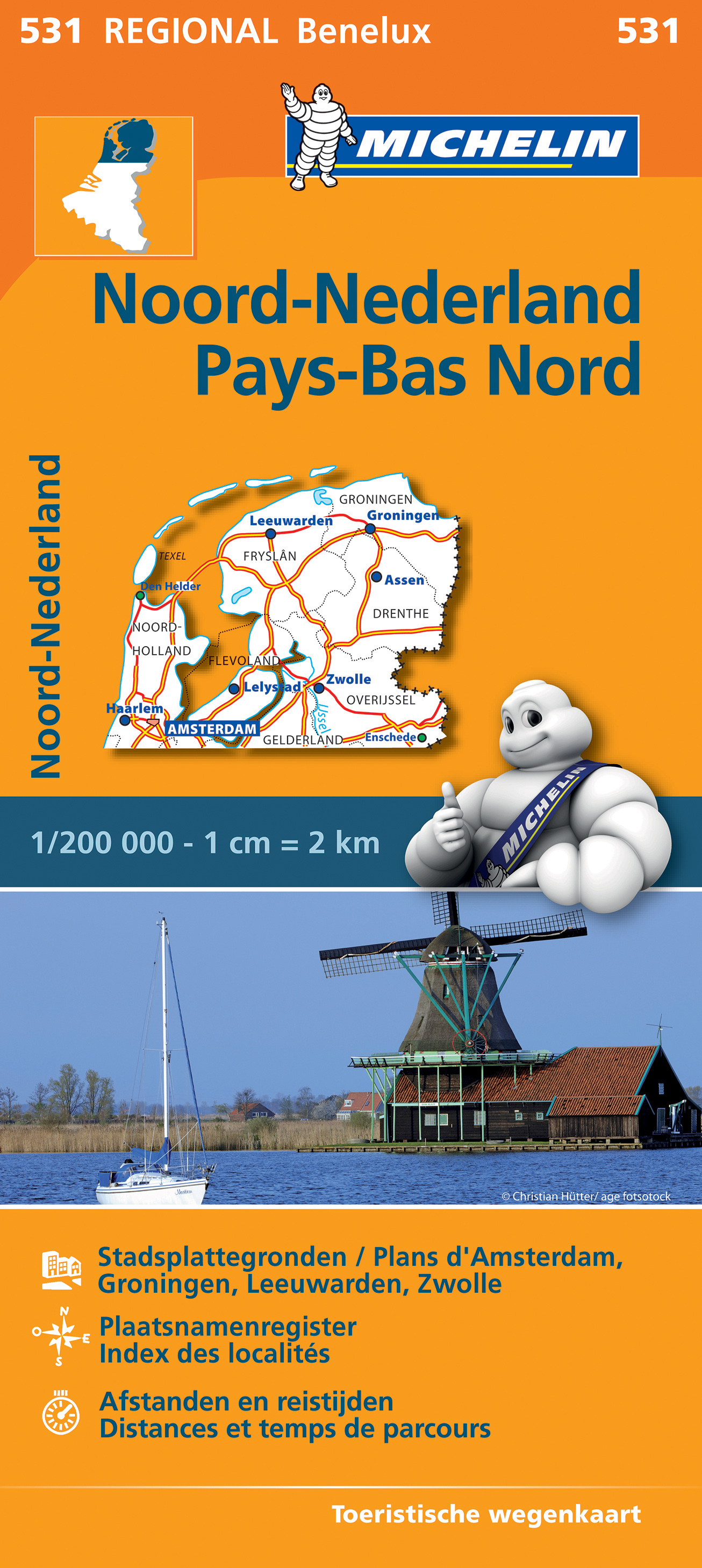 Online bestellen: Wegenkaart - landkaart 531 Nederland Noord | Michelin