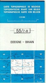 Topografische kaart Belgie NGI 55/7-8 Odeigne - Bihain (1:20.000) - wandelkaart |