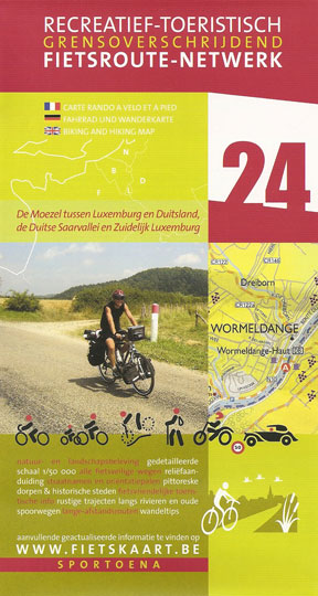 Online bestellen: Fietskaart 24 Fietsroute-Netwerk de Moezel tussen Luxemburg en Duitsland, de Duitse Saarvallei en Zuidelijk Luxemburg | Sportoena
