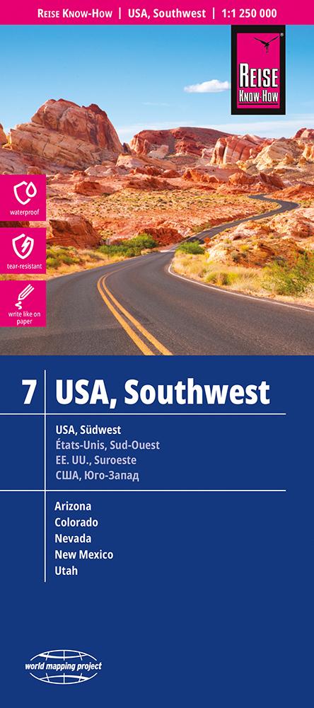 Online bestellen: Wegenkaart - landkaart 07 USA südwest - USA Zuid-West | Reise Know-How Verlag