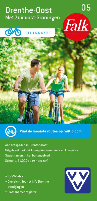 Online bestellen: Fietskaart 05 Drenthe-Oost met Zuidoost-Groningen ( Met Knooppuntennetwerk ) | Falk