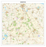 Wandkaart Provincie Drenthe - topografische wegenkaart met ophangsysteem | uitg 12 prov. |
