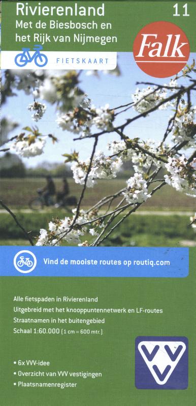 Online bestellen: Fietskaart 11 Rivierenland met Rijk van Nijmegen en Biesbosch ( Met Knooppuntennetwerk ) | Falk