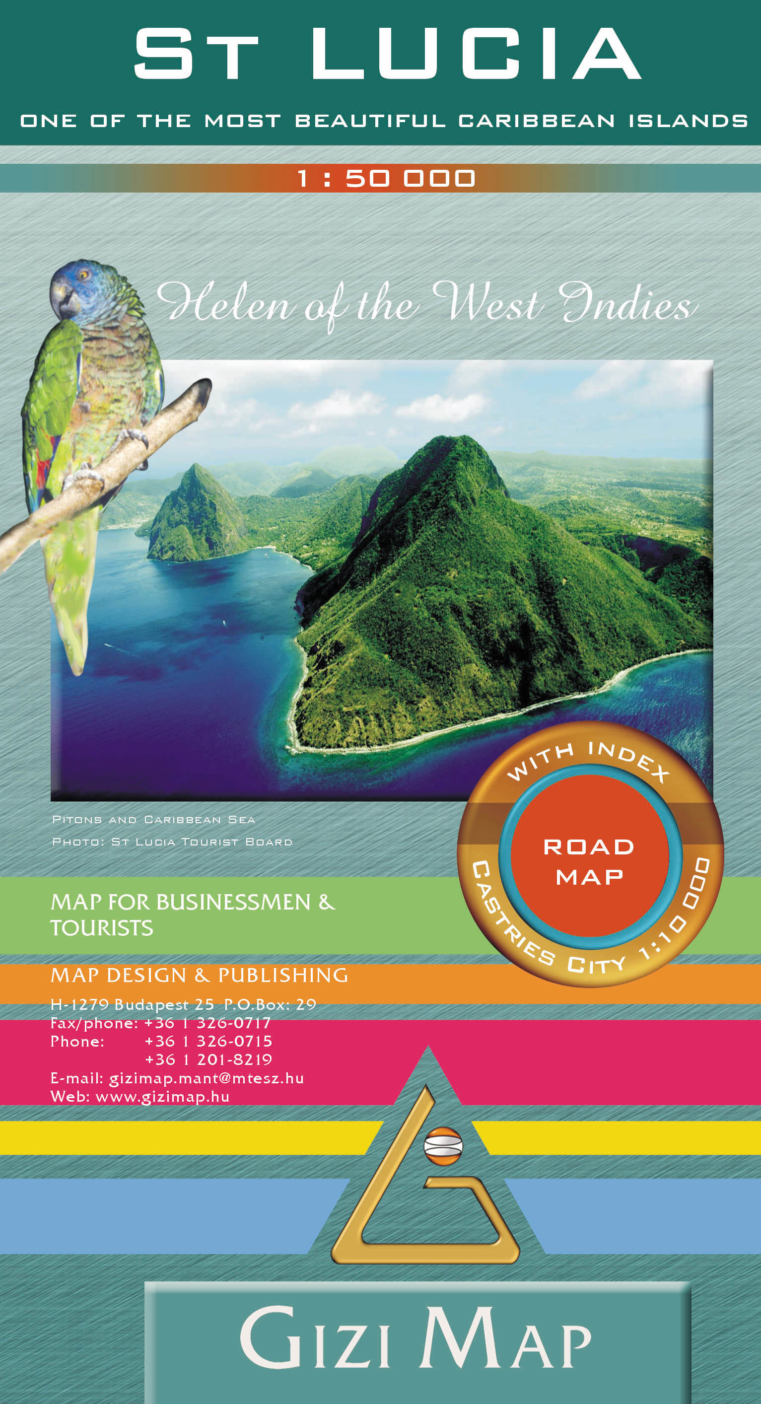 Online bestellen: Wegenkaart - landkaart St Lucia | Gizi Map