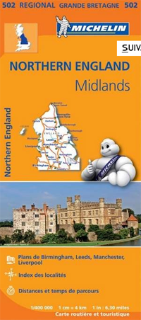 Online bestellen: Wegenkaart - landkaart 502 Northern England - Noord Engeland - Midlands | Michelin