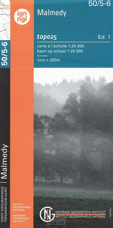Online bestellen: Wandelkaart - Topografische kaart 50/5-6 Topo25 Stavelot - Malmédy - Waimes - Ligneuville | NGI - Nationaal Geografisch Instituut