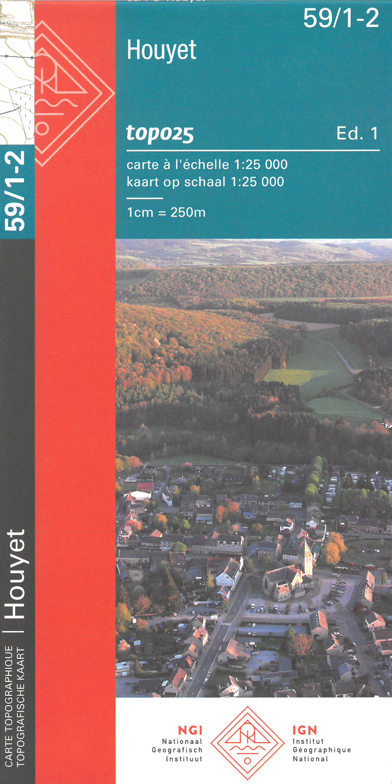 Online bestellen: Topografische kaart 59/1-2 Topo25 Houyet - Han sur Lesse | NGI - Nationaal Geografisch Instituut