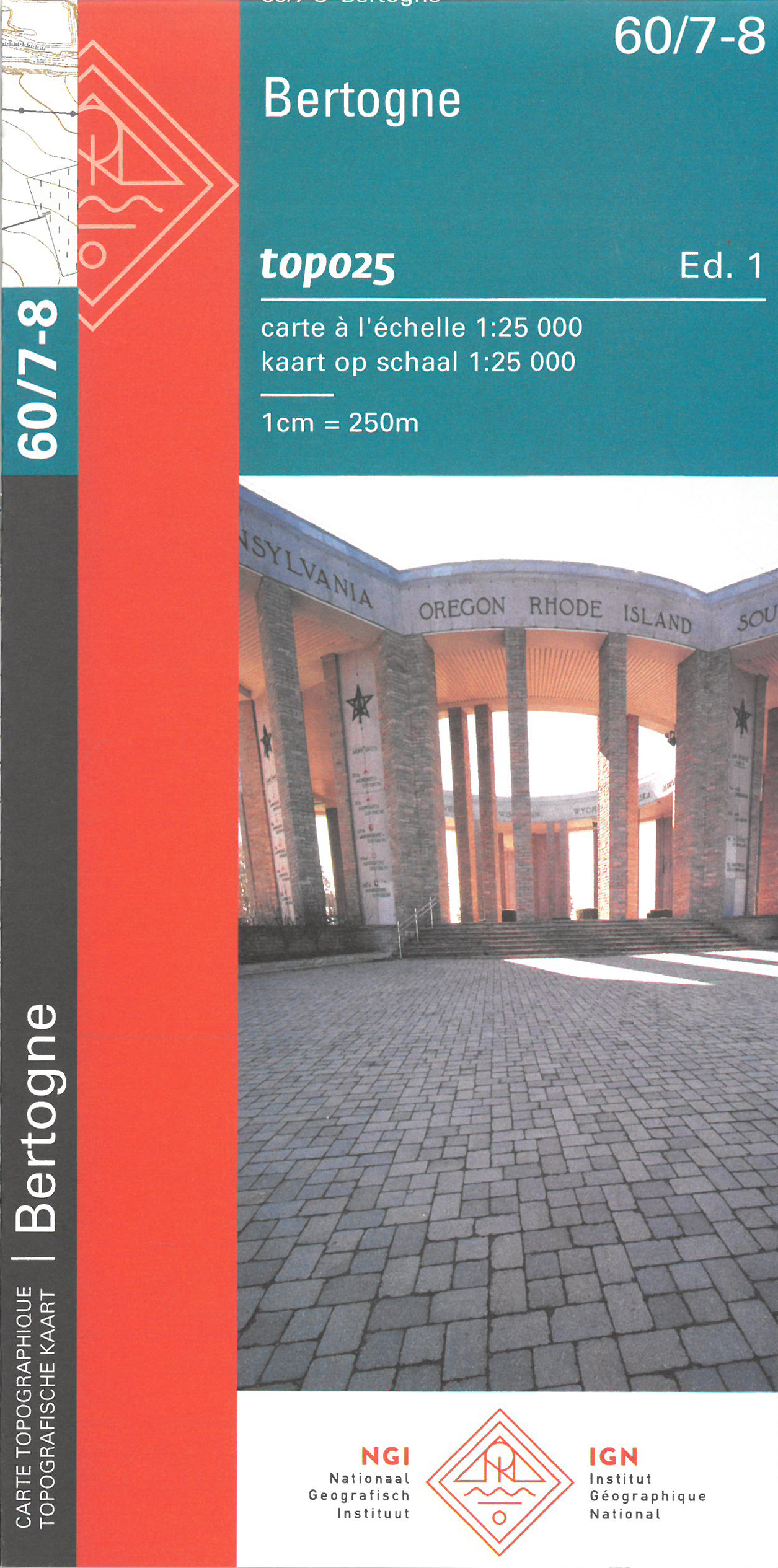 Online bestellen: Topografische kaart - Wandelkaart 60/7-8 Topo25 Bertogne - Longchamps - Longvilly | NGI - Nationaal Geografisch Instituut