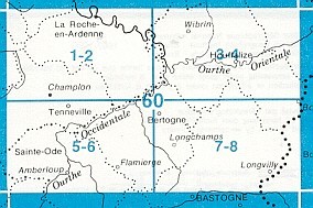 Topografische kaart België NGI 60 / 7-8 Bertogne - Longchamps - Longvilly (1:20.000) - wandelkaart | 