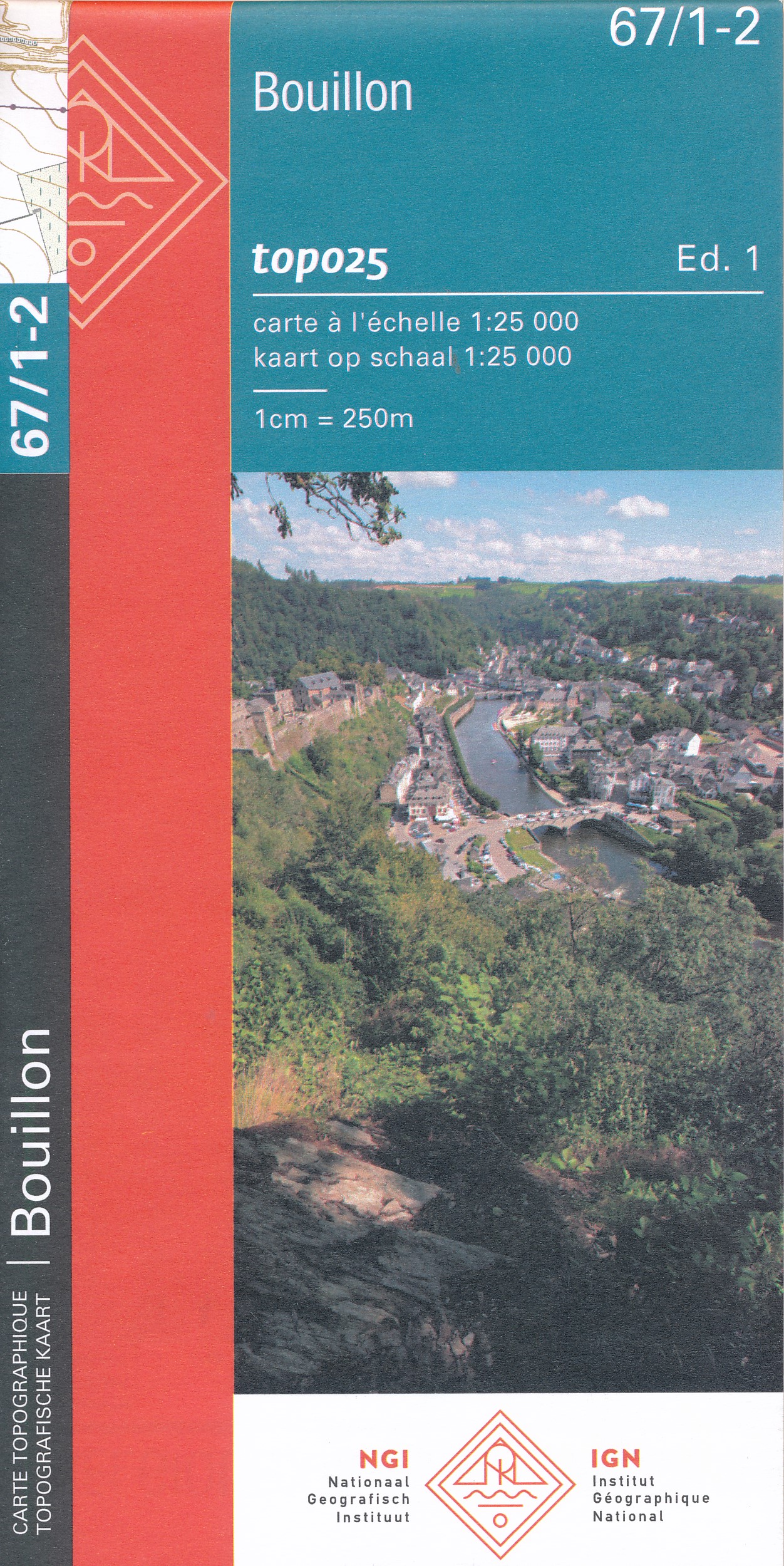 Online bestellen: Topografische kaart - Wandelkaart 67/1-2 Bouillon | NGI - Nationaal Geografisch Instituut