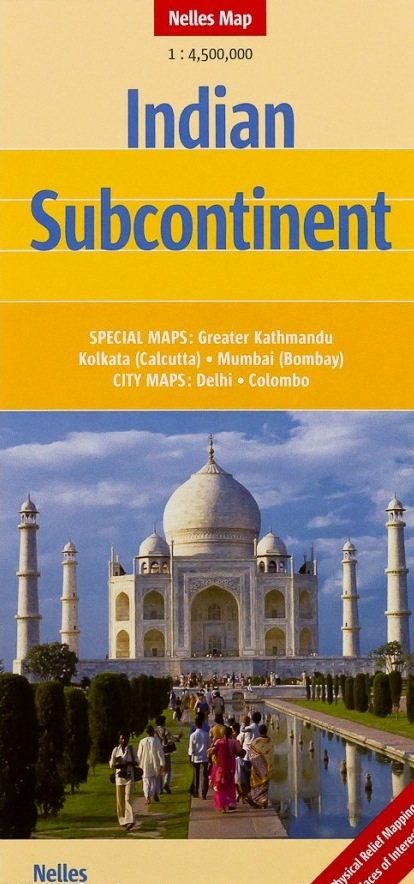 Landkaart - wegenkaart Indian Subcontinent - India-Nepal-Sri Lanka | Nelles maps | 