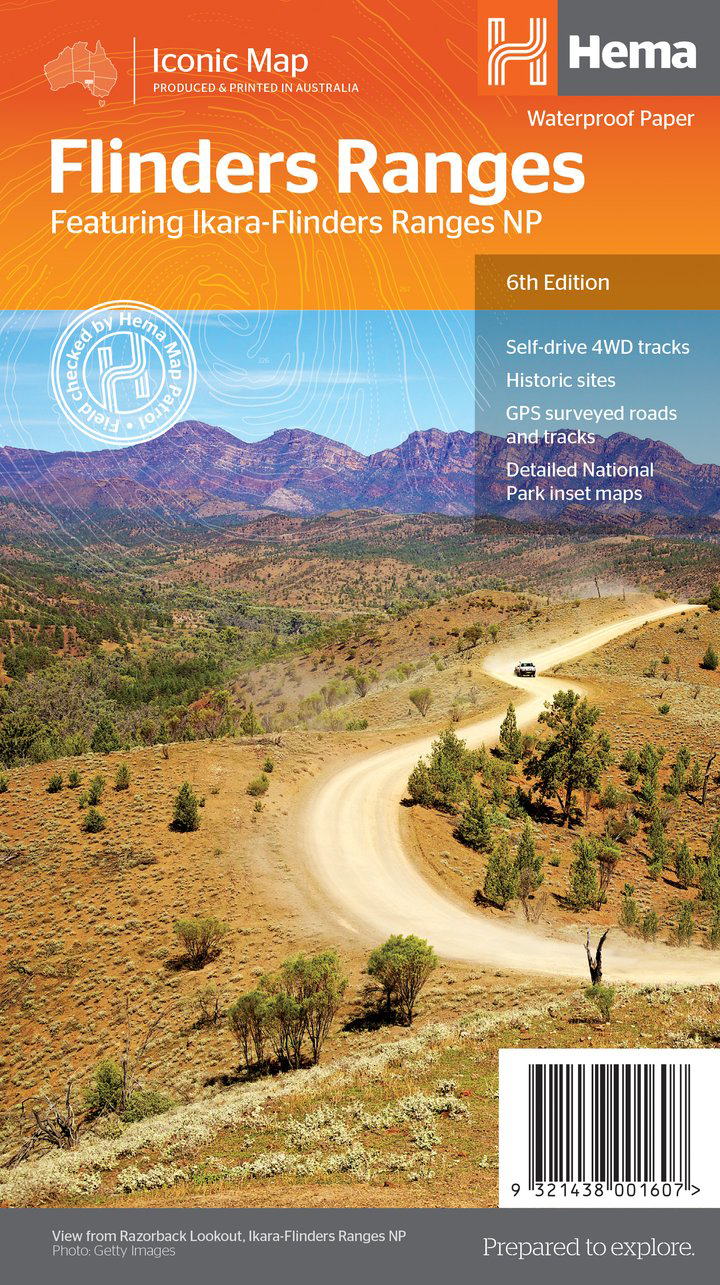 Wegenkaart – landkaart Iconic Map Flinders Range | Hema Maps