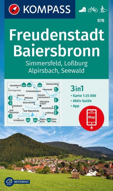 Online bestellen: Wandelkaart 878 Freudenstadt - Baiersbronn | Kompass