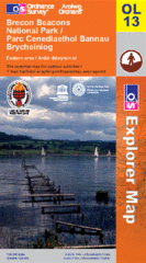 13 Topografische kaart en Wandelkaart Brecon Beacons National Park OOST OLM 13 | Ordnance Survey | 