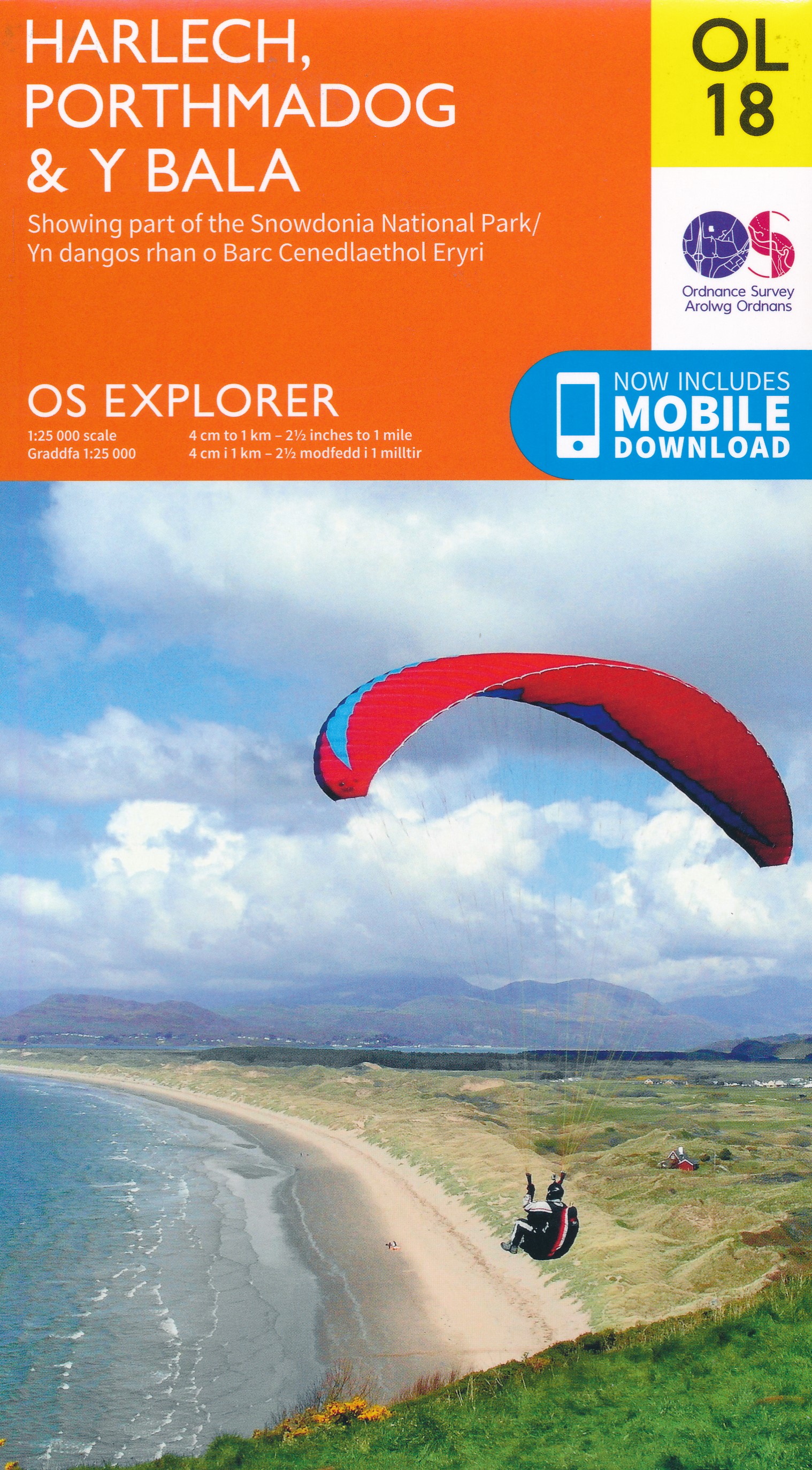 Online bestellen: Wandelkaart - Topografische kaart OL18 OS Explorer Map Harlech - Porthmadog - Y Bala | Ordnance Survey