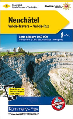Online bestellen: Wandelkaart 08 Neuchâtel - Val de Travers - Murtensee, Zwitserse Jura | Kümmerly & Frey
