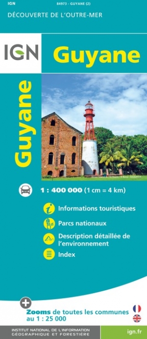 Online bestellen: Wegenkaart - landkaart Guyane - Frans Guyana | IGN - Institut Géographique National