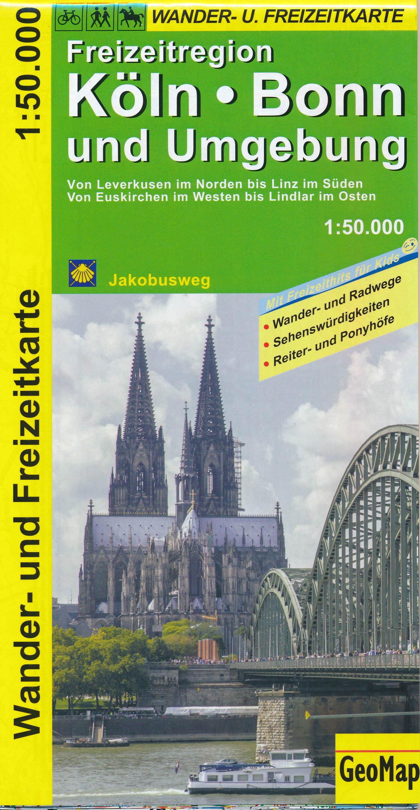 Online bestellen: Wandelkaart - Fietskaart Freizeitregion Köln (Keulen) , Bonn und Umgebung | GeoMap