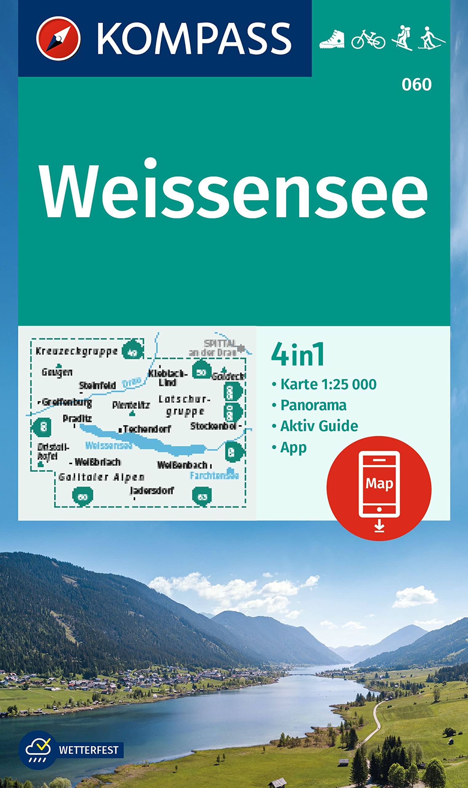 Online bestellen: Wandelkaart 060 Weissensee | Kompass