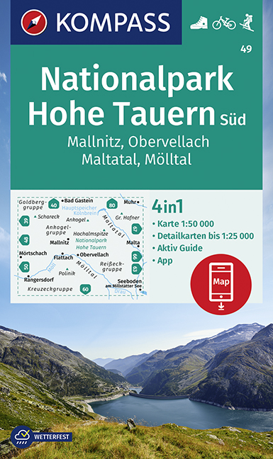 Online bestellen: Wandelkaart 49 Nationalpark Hohe Tauern Süd | Kompass