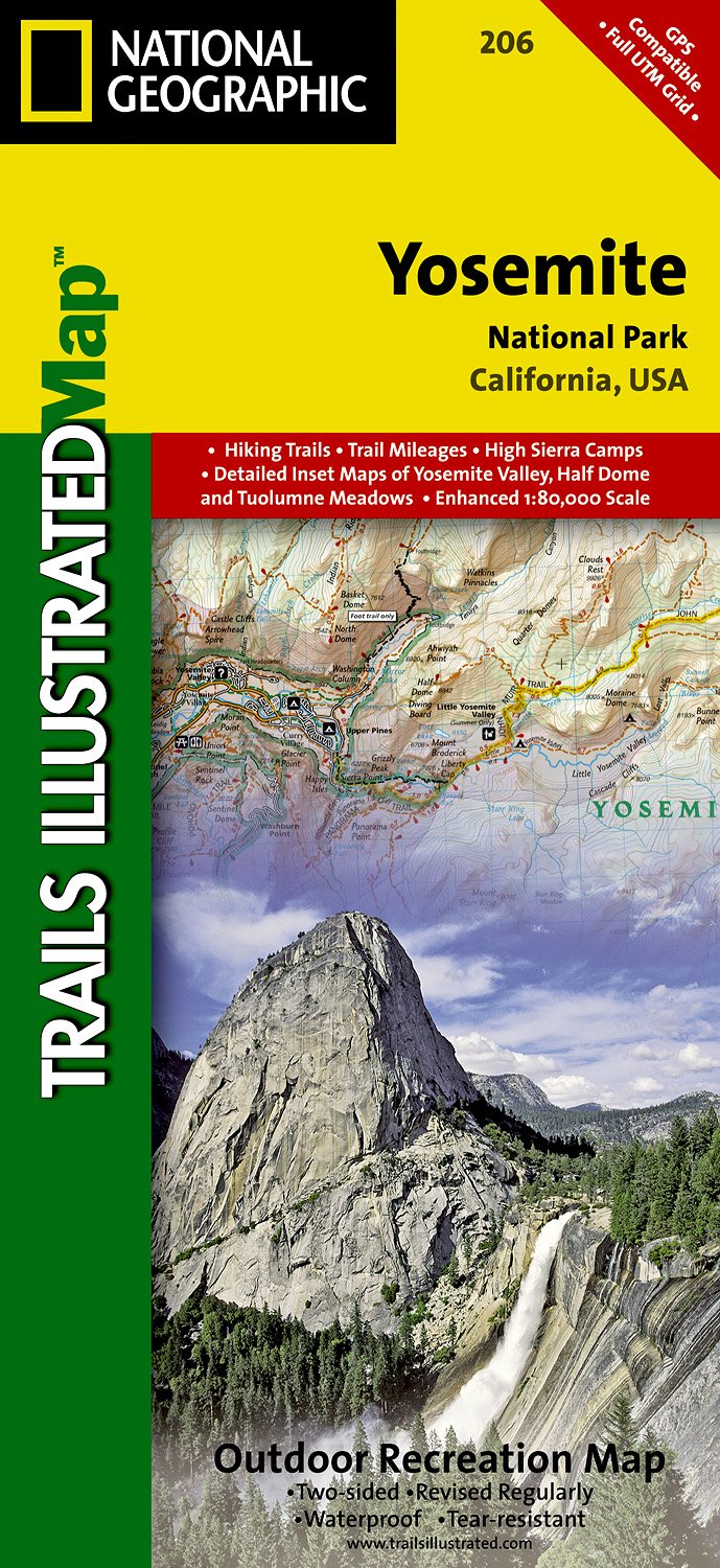 Online bestellen: Wandelkaart - Topografische kaart 206 Yosemite National Park | National Geographic
