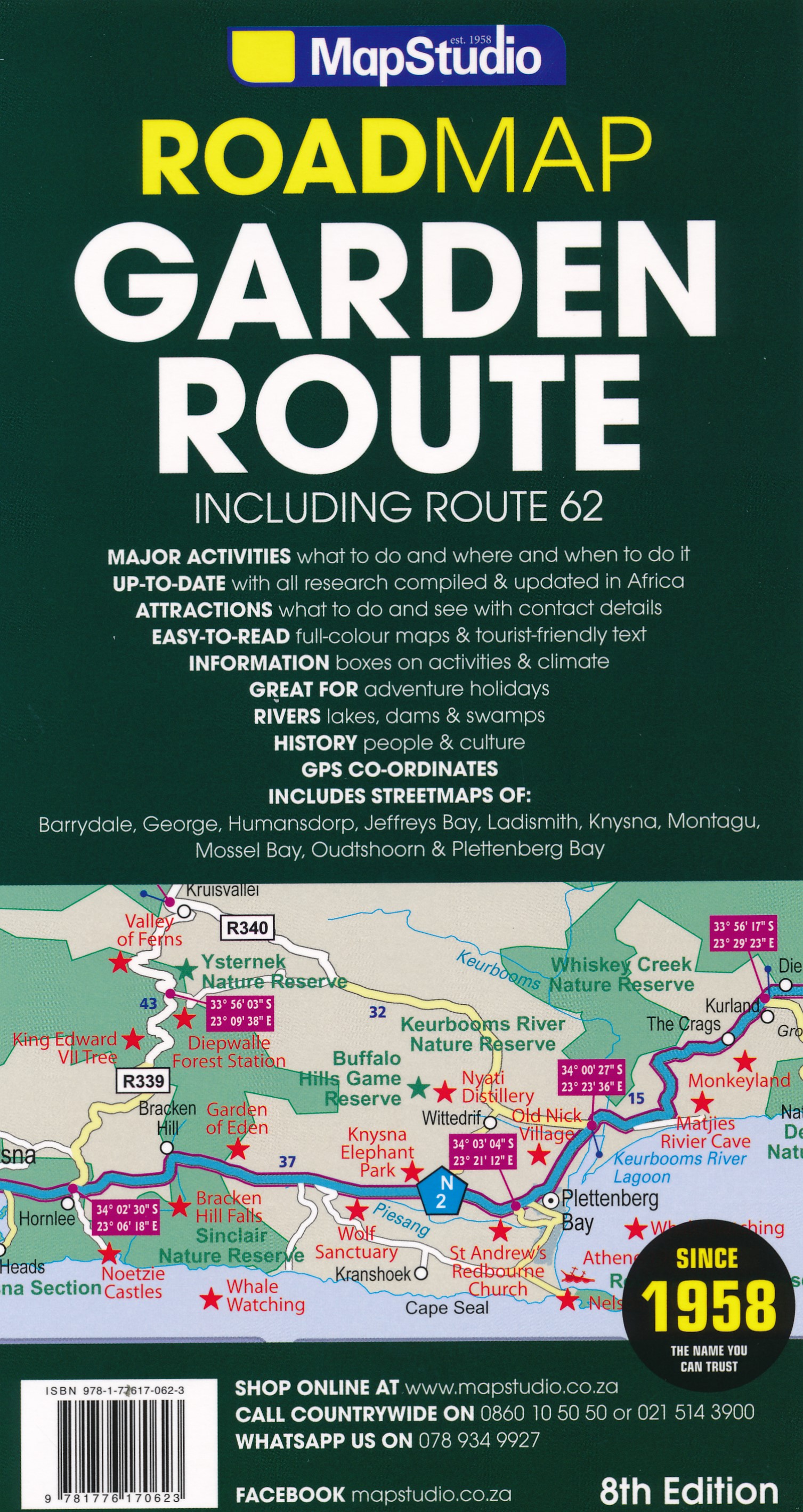 Online bestellen: Wegenkaart - landkaart 02 Garden route & Route 62 Road Map | MapStudio