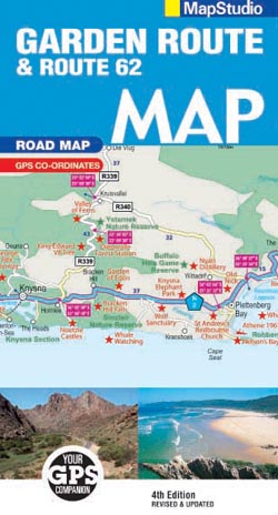 Landkaart - Wegenkaart 02 Garden route & Route 62 Road Map | Map Studio |