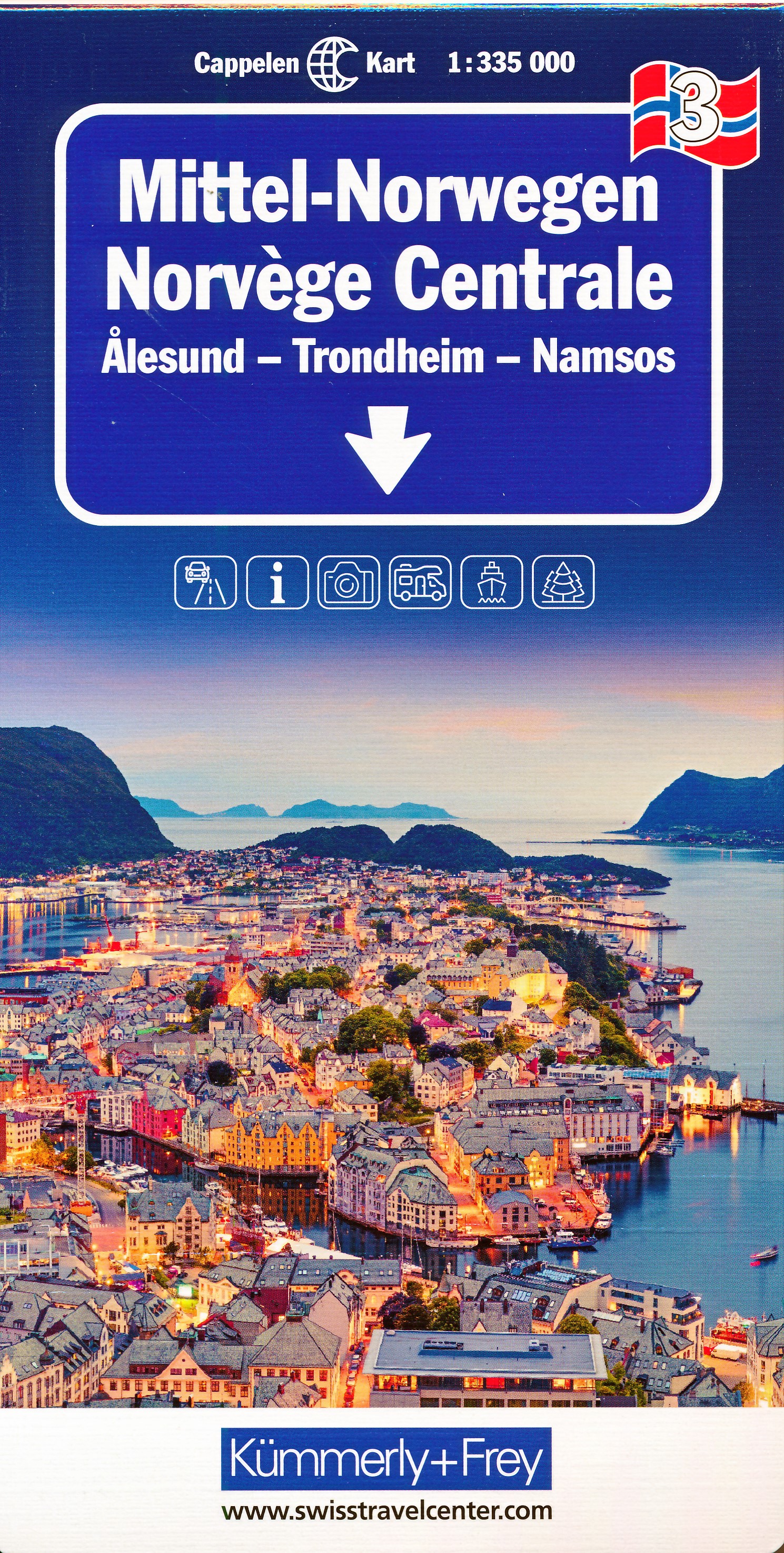 Online bestellen: Wegenkaart - landkaart 3 Mittel-Norwegen, Alesund, Trondheim, Namsos | Kümmerly & Frey