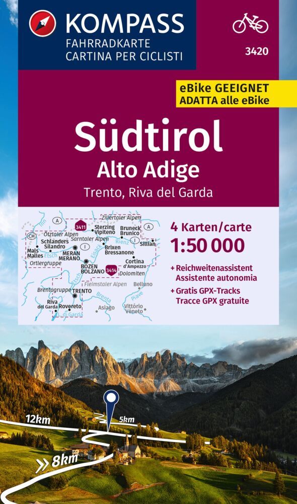 Online bestellen: Fietskaart 3420 Mountainbike Sudtirol Alto Adige | Kompass