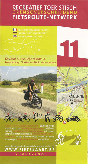 Online bestellen: Fietskaart 11 Fietsroute-Netwerk Tussen Luik en Namen | Sportoena