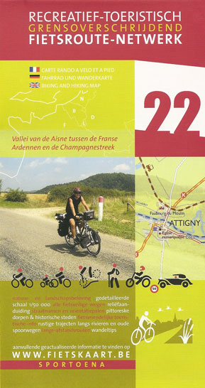 Online bestellen: Fietskaart 22 Fietsroute-Netwerk Franse Ardennen en Champagne - Reims | Sportoena