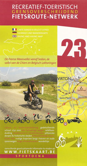 Online bestellen: Fietskaart 23 Fietsroute-Netwerk Franse Maasvallei - Ardennen - Champagne, Sedan, Arlon, Longwy, Virton | Sportoena