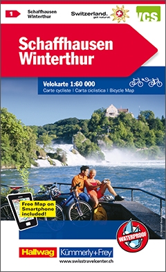Online bestellen: Fietskaart 01 Schaffhausen - Winterthur | Kümmerly & Frey