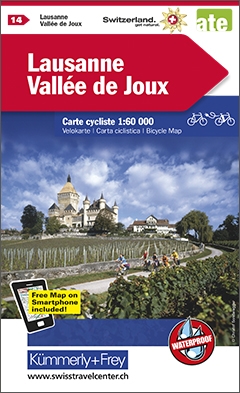 Online bestellen: Fietskaart 14 Lausanne - Vallée de Joux | Kümmerly & Frey