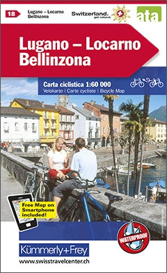 Online bestellen: Fietskaart 18 Lugano - Locarno - Bellinzona ( Tessin ) | Kümmerly & Frey