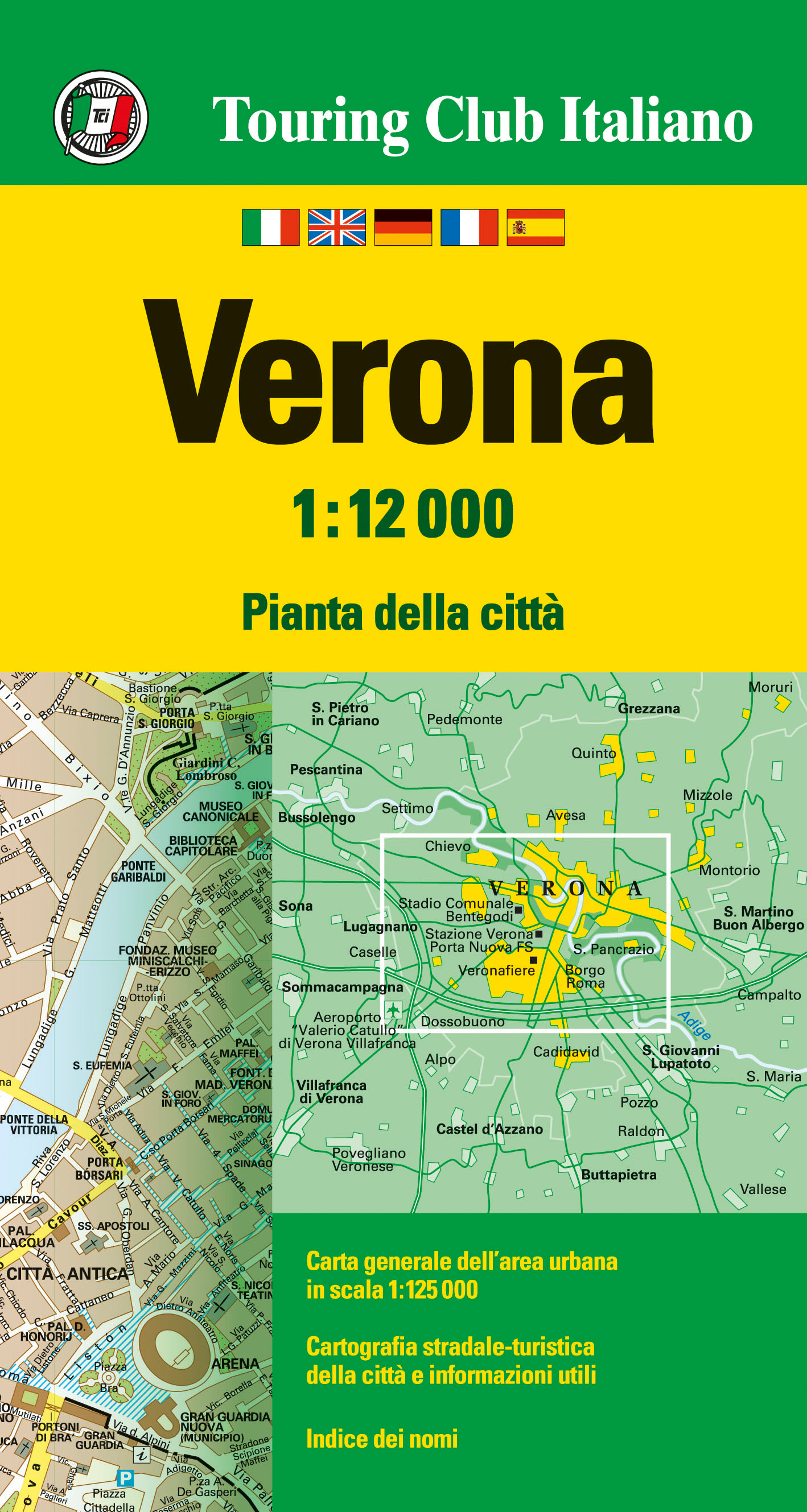 Stadsplattegrond Verona | Touring Club Italiano de zwerver