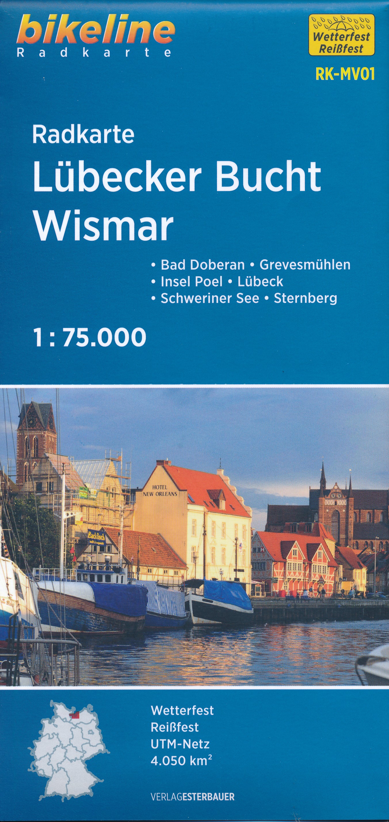 Online bestellen: Fietskaart MV01 Bikeline Radkarte Radkarte Lübecker Bucht, Wismar | Esterbauer