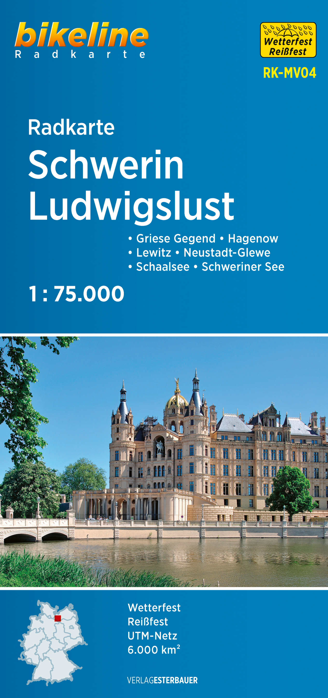 Online bestellen: Fietskaart MV04 Bikeline Radkarte Schwerin Ludwigslust | Esterbauer