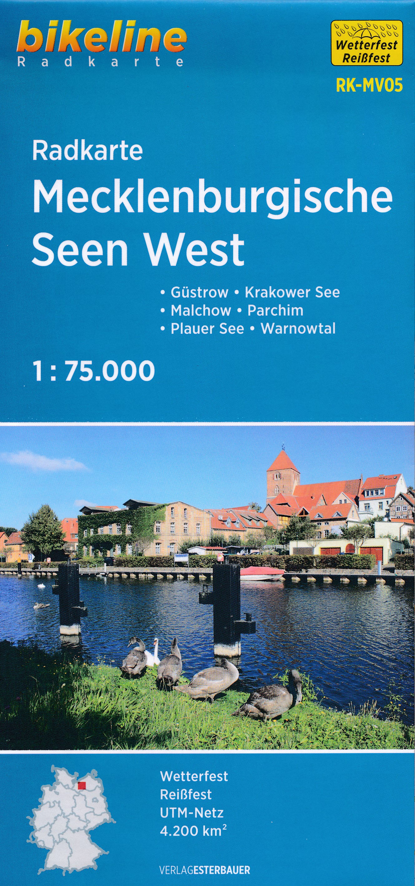 Online bestellen: Fietskaart MV05 Bikeline Radkarte Mecklenburgische Seen WEST | Esterbauer