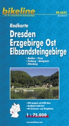 Fietskaart Radkarte Dresden, Erzgebirge Ost, Elbsandsteingebirge SAX02 | Bikeline |