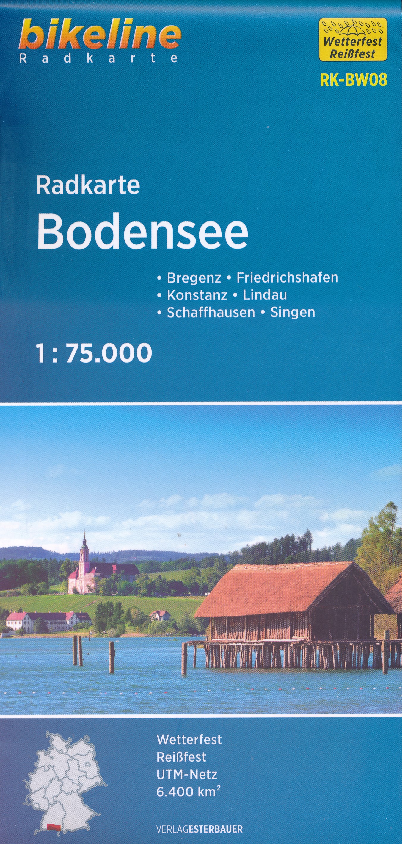 Online bestellen: Fietskaart BW08 Bikeline Radkarte Bodensee | Esterbauer