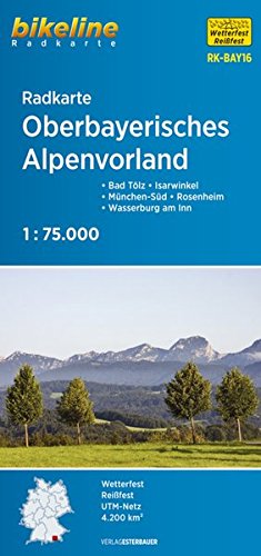 Online bestellen: Fietskaart BAY16 Bikeline Radkarte Oberbayerisches Alpenvorland | Esterbauer