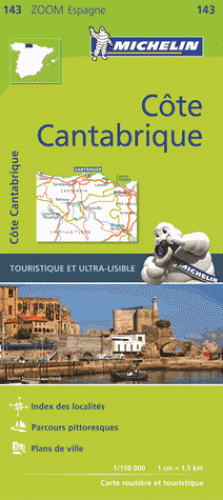 Online bestellen: Wegenkaart - landkaart 143 Costa de Cantabria - Cantabrië | Michelin