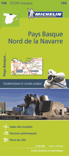 Online bestellen: Wegenkaart - landkaart 144 Pays Basque - Nord de la Navarra - Spaanse Pyreneeën | Michelin
