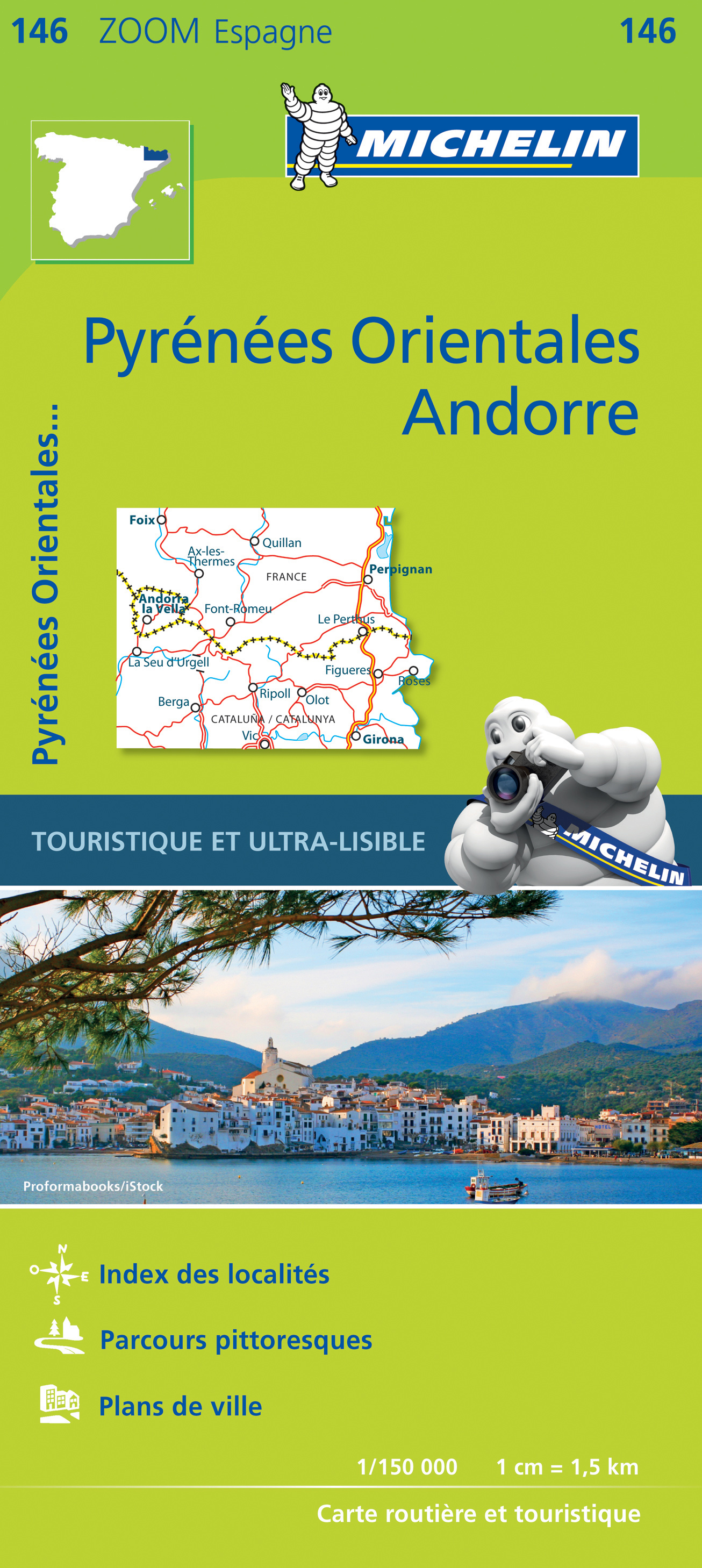 Online bestellen: Wegenkaart - landkaart 146 Pyrénées orientales - Andorre - Spaanse Pyreneeën oost en Andorra | Michelin