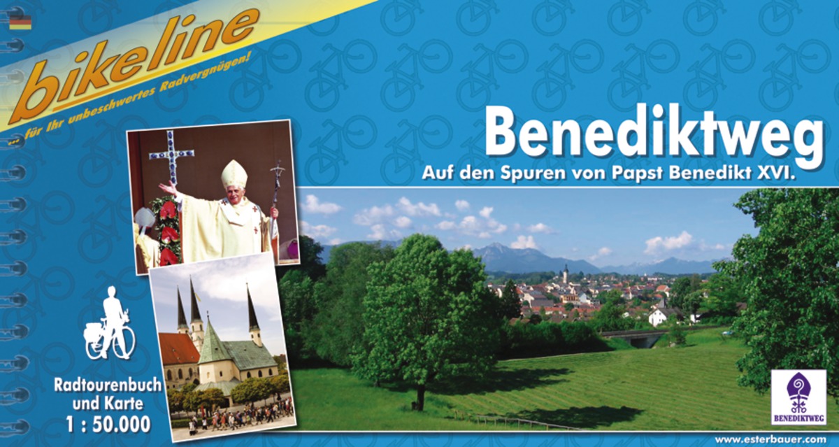 Online bestellen: Fietsgids Bikeline Benediktweg, Auf den Spuren von Papst Benedikt XVI | Esterbauer