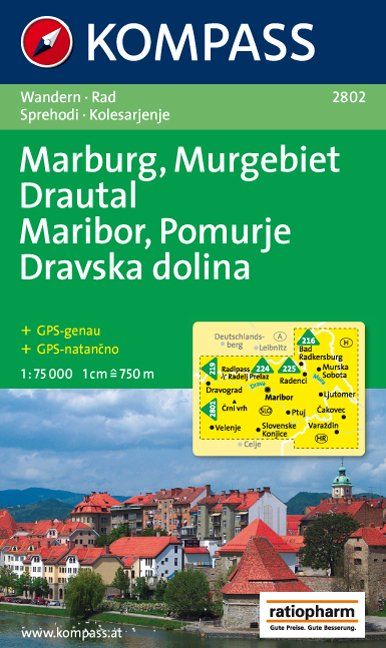 Online bestellen: Wandelkaart 2802 Marburg - Murgebiet - Drautal, Maribor, Pomurje, Dravska dolina | Kompass