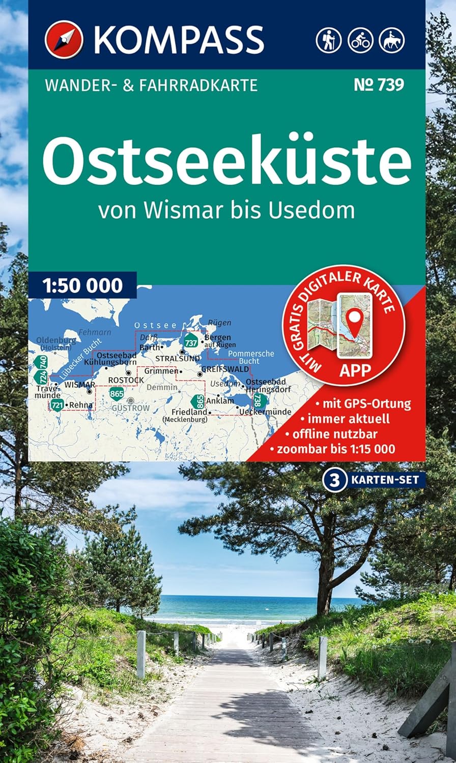 Wandelkaart 739 Ostseeküste - Oostzeekust | Kompass